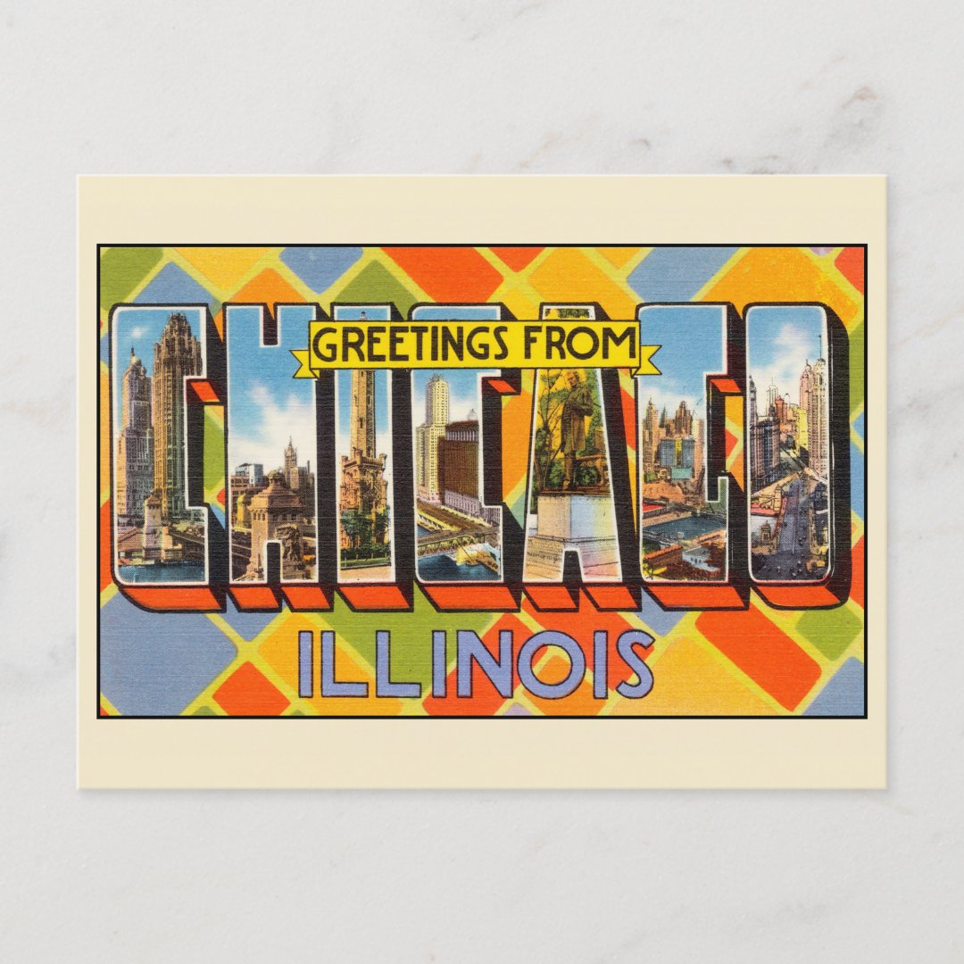 Vintage Greetings From Chicago Illinois Postcard Zazzle