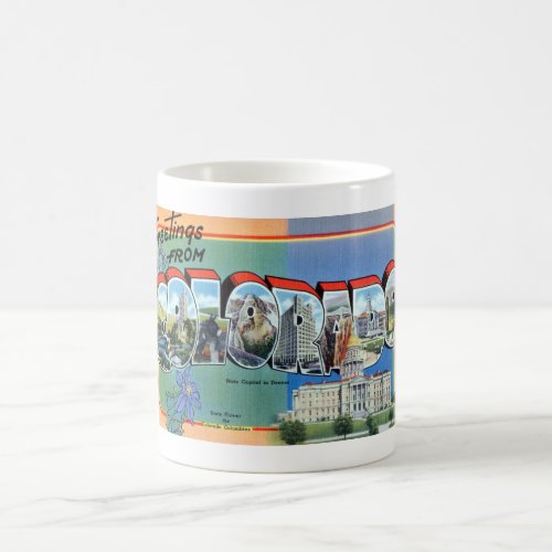 Vintage Greetings From Colorado Travel Poster Coffee Mug