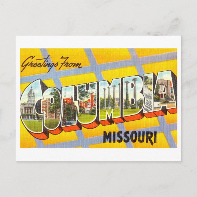 Vintage Greetings from Columbia, Missouri Postcard (Front)