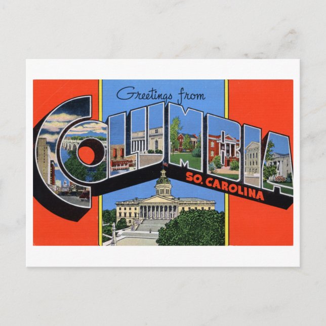 Vintage Greetings from Columbia, South Carolina Postcard (Front)