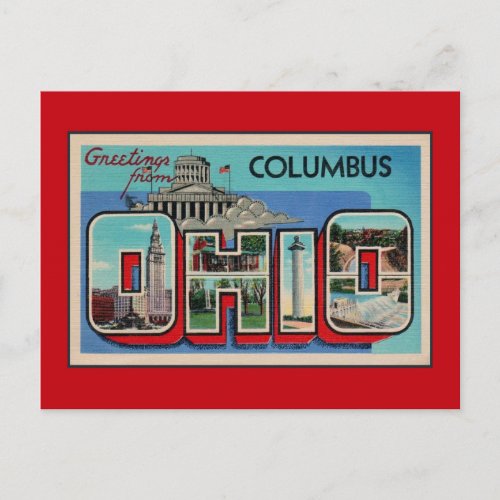 Vintage Greetings from Columbus Ohio Postcard