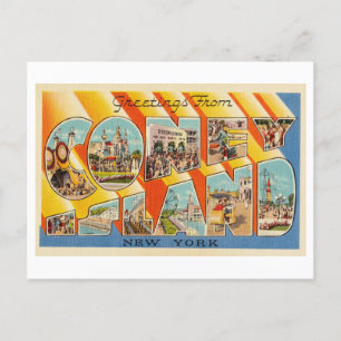 Vintage Greetings from Coney Island, New York Postcard