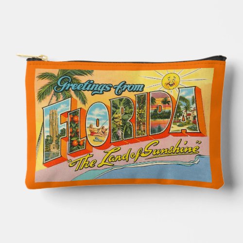 Vintage Greetings from Florida Accessory Pouch