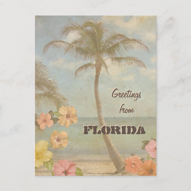 Vintage Greetings from Florida (customizable) Postcard (Front)