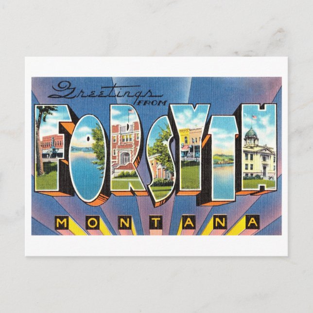 Vintage Greetings from Forsyth, Montana Postcard (Front)
