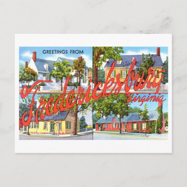 Vintage Greetings from Fredericksburg, Virginia, Postcard (Front)