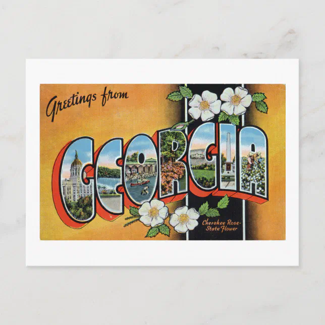 Vintage Greetings From Georgia Postcard | Zazzle