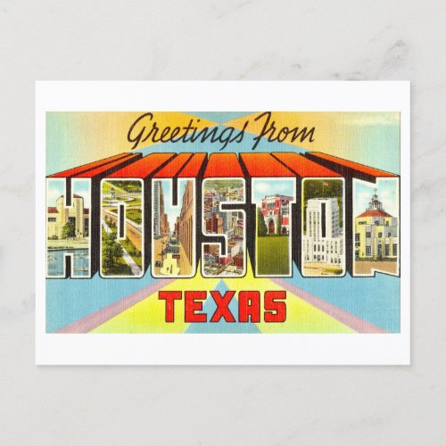 Vintage Greetings from Houston Texas Postcard