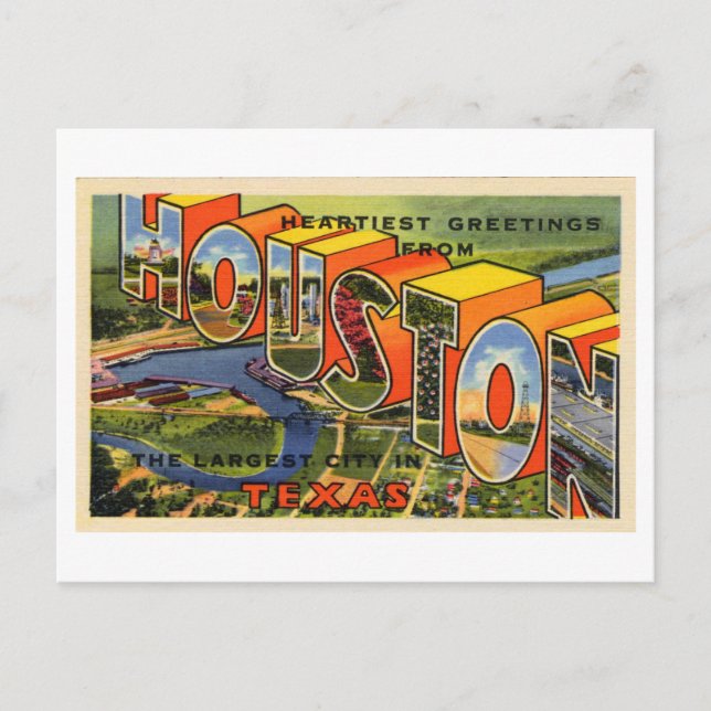 Vintage Greetings from Houston, Texas Postcard (Front)