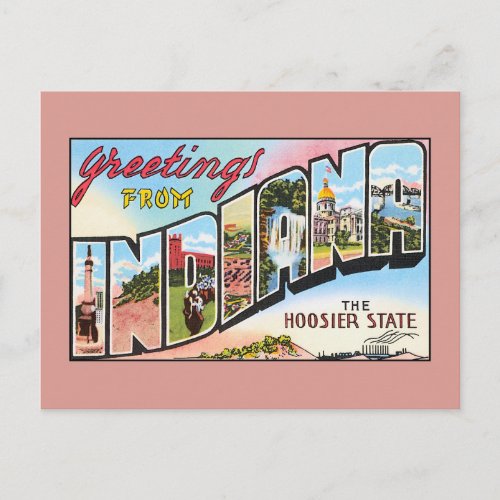 Vintage greetings from Indiana Postcard