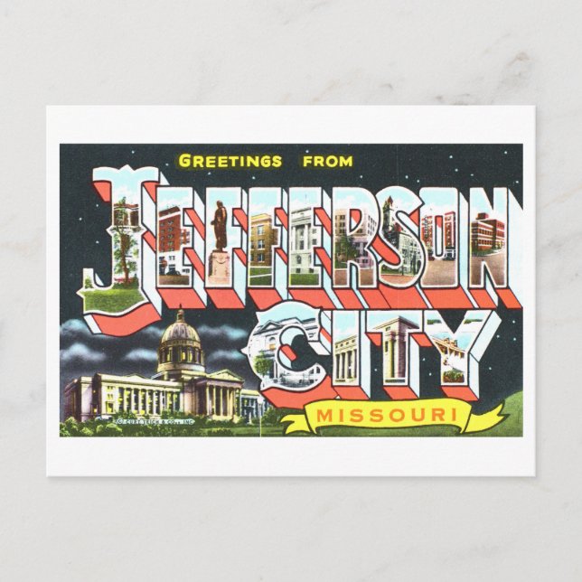 Vintage Greetings from Jefferson City, Missouri, Postcard (Front)