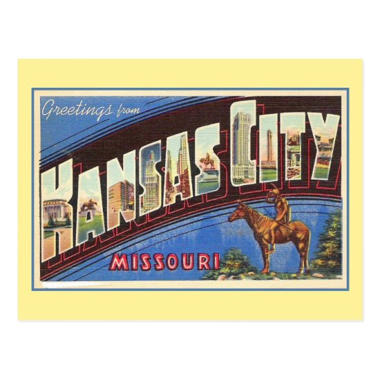 Vintage greetings from Kansas City MO Postcard