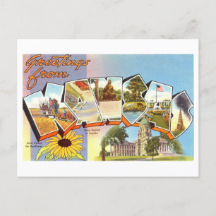 Vintage Greetings from Kansas Postcard