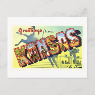 Vintage Greetings from Kansas Postcard