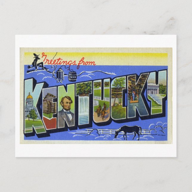 Vintage Greetings from Kentucky Postcard (Front)
