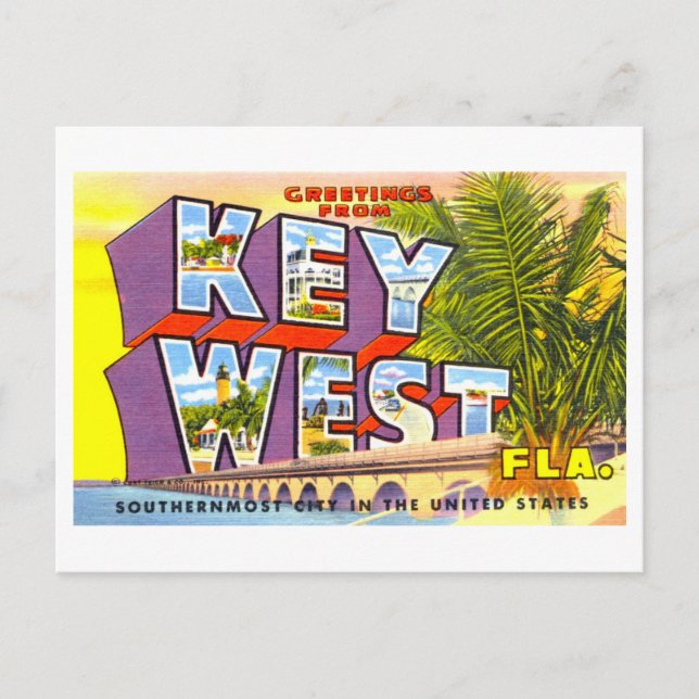 Vintage Greetings from Key West, Florida Postcard (Front)