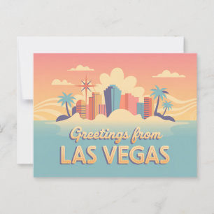 Vintage Greetings from Las Vegas Classic Retro Postcard