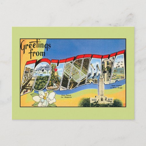 Vintage greetings from Louisiana Postcard