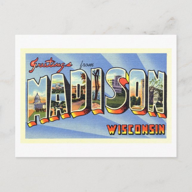 Vintage Greetings from Madison, Wisconsin Postcard (Front)