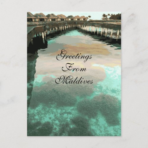 Vintage Greetings From Maldives Islands Custom Postcard