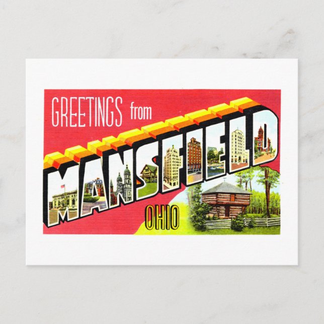 Vintage Greetings from Mansfield, Ohio, Postcard (Front)