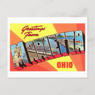 Vintage Greetings from Marietta, Ohio Postcard