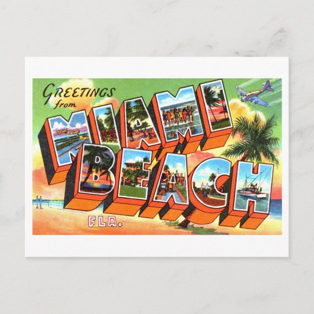 Vintage Greetings from Miami Beach, Florida, Postcard (Front)