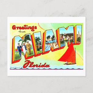 Vintage Greetings from Miami, Florida, Postcard