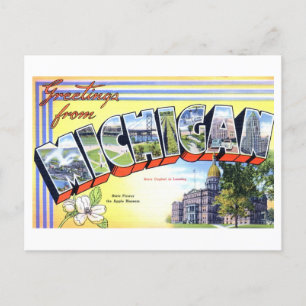 Vintage Greetings from Michigan Postcard