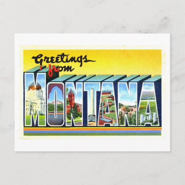 Vintage Greetings from Montana Postcard (Front)