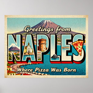 Vintage Greetings from Naples Poster