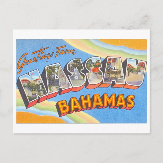 Vintage Greetings from Nassau, Bahamas Postcard (Front)