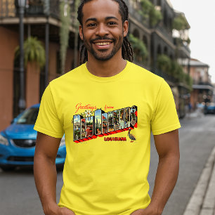 Vintage Greetings From New Orleans Travel Postcard T-Shirt