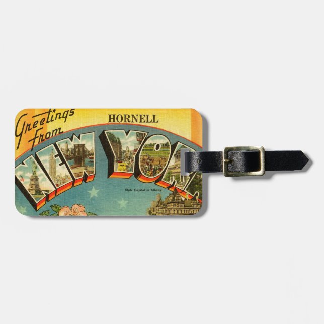Vintage Greetings from New York Luggage Tag (Front Horizontal)