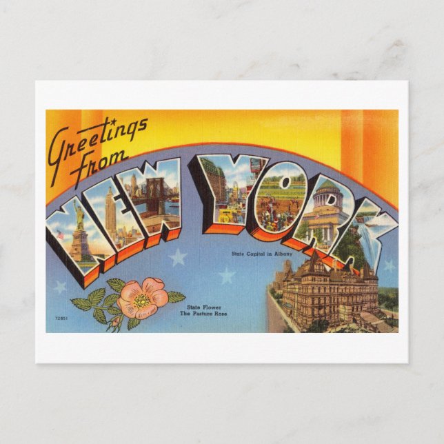 Vintage Greetings from New York State Postcard (Front)