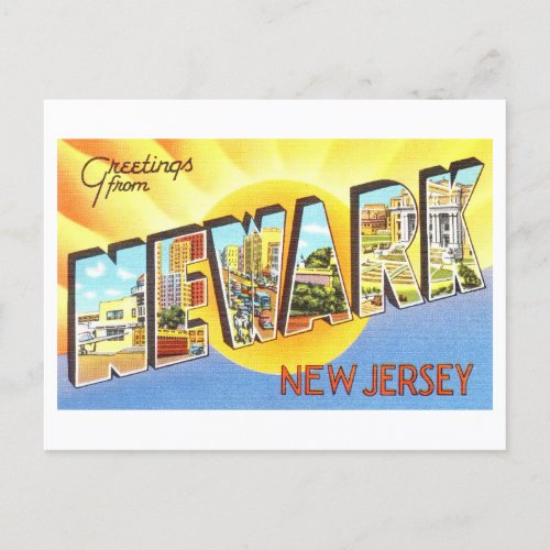 Vintage Greetings from Newark New Jersey Postcard