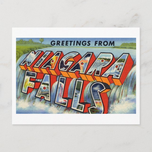 Vintage Greetings from Niagara Falls Postcard (Front)