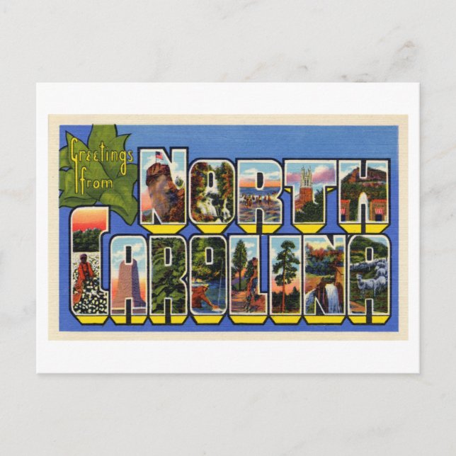 Vintage Greetings from North Carolina Postcard (Front)