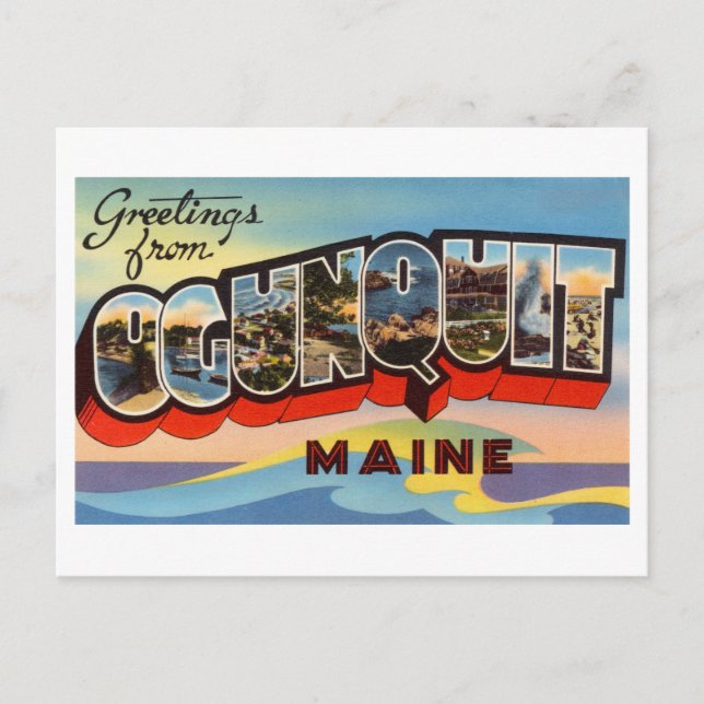 Vintage Greetings from Ogunquit, Maine Postcard (Front)