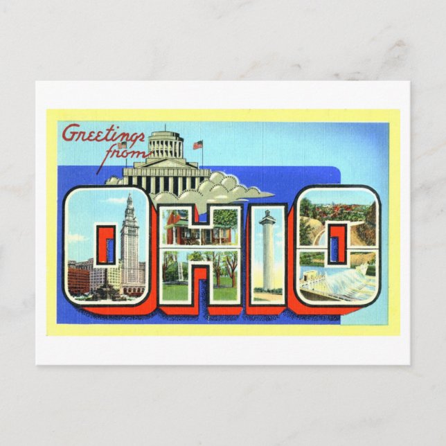Vintage Greetings from Ohio Postcard (Front)
