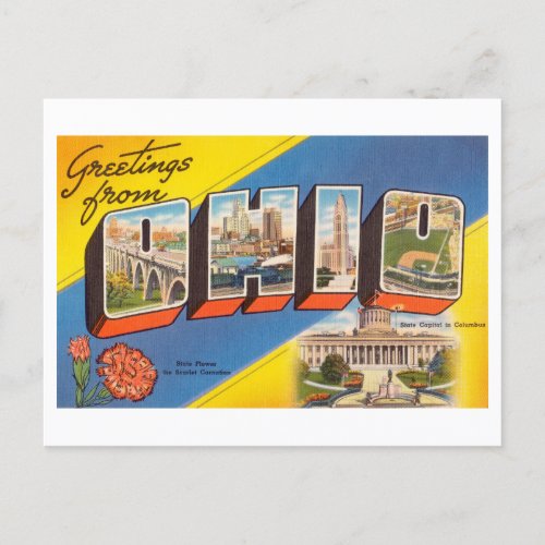 Vintage Greetings from Ohio Postcard