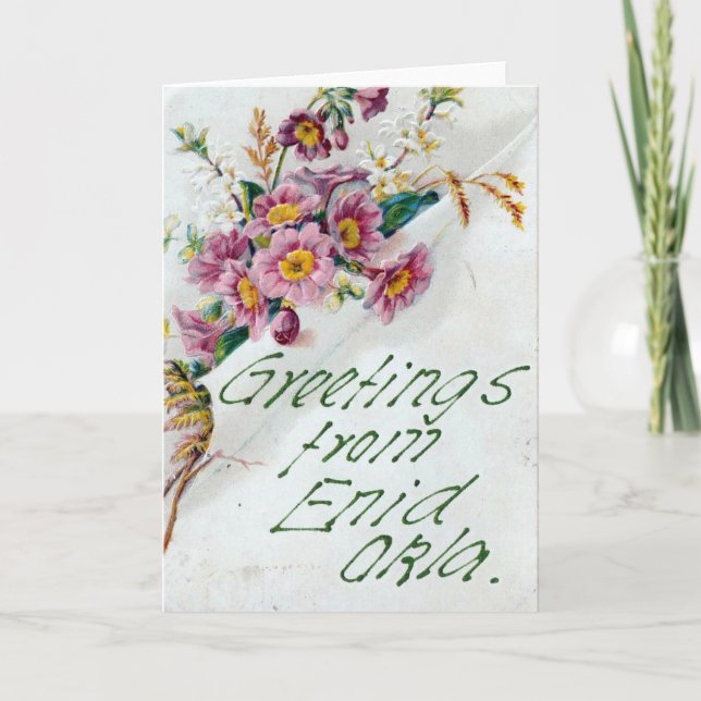 Vintage Greetings From Oklahoma Card (Front)