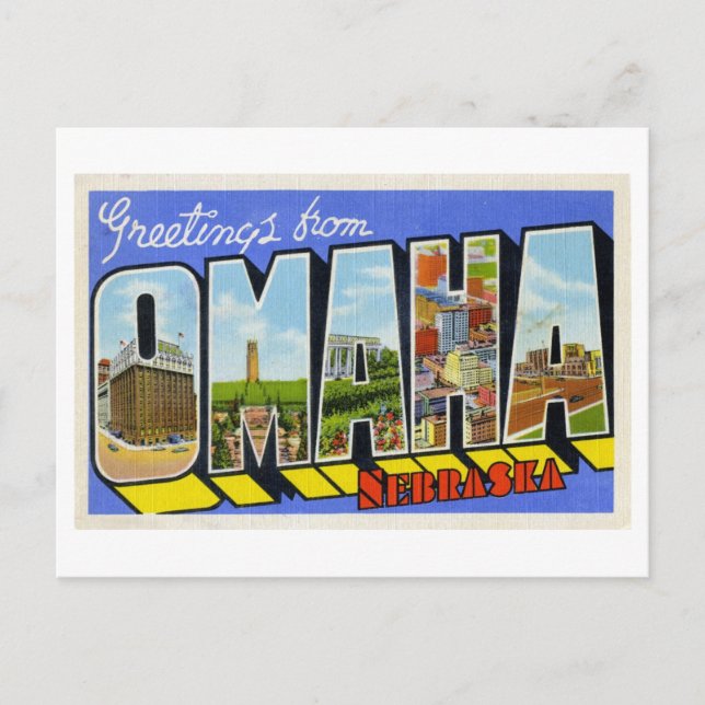 Vintage Greetings from Omaha, Nebraska Postcard (Front)