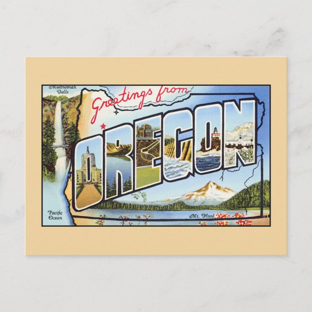 Vintage greetings from Oregon Postcard (Front)