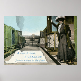 Vintage greetings from Ostend Poster