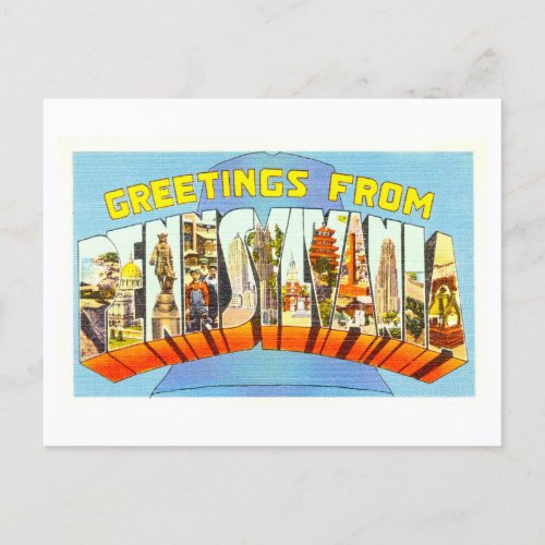 Vintage Greetings from Pennsylvania Postcard