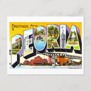 Vintage Greetings from Peoria, Illinois, Postcard