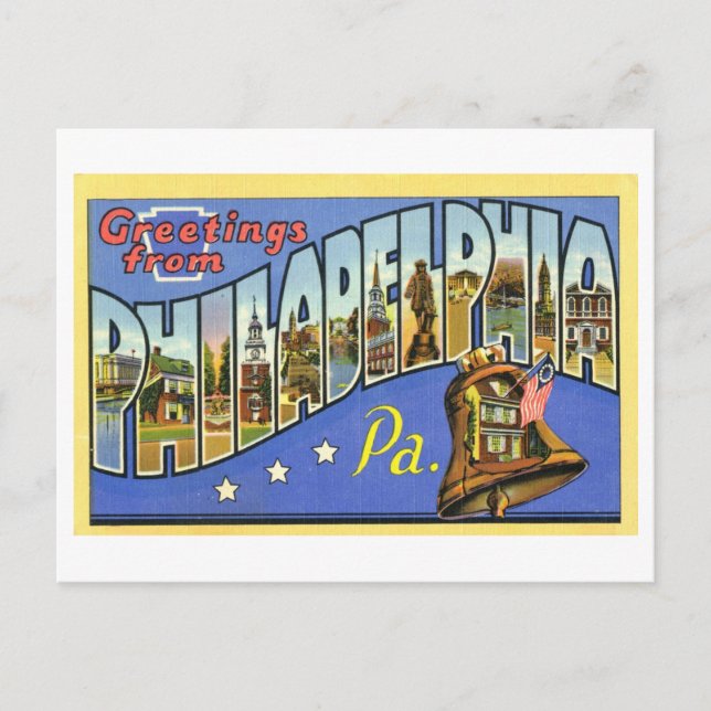 Vintage Greetings from Philadelphia, Pennsylvania Postcard (Front)