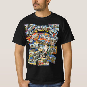 Vintage Greetings From ... Postcards Collage T-Shirt