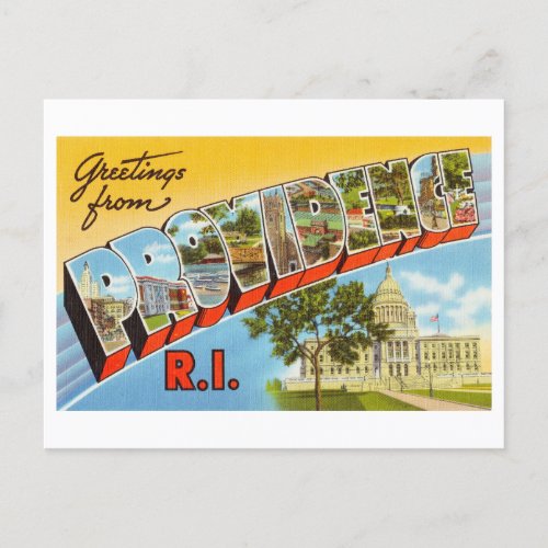 Vintage Greetings from Providence Rhode Island Postcard